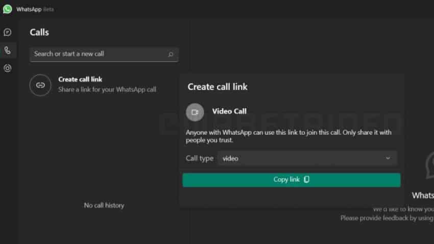 WhatsApp call links feature in windows app new update for beta users check how it works 