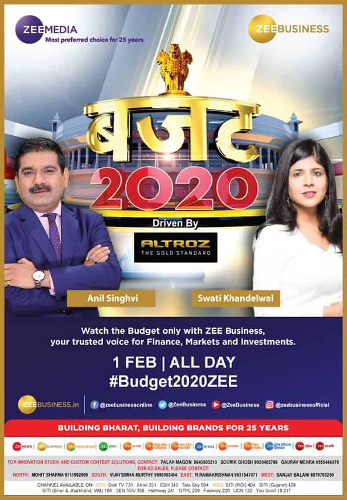Budget on Zee with Anil Singhvi and Swati Khandelwal