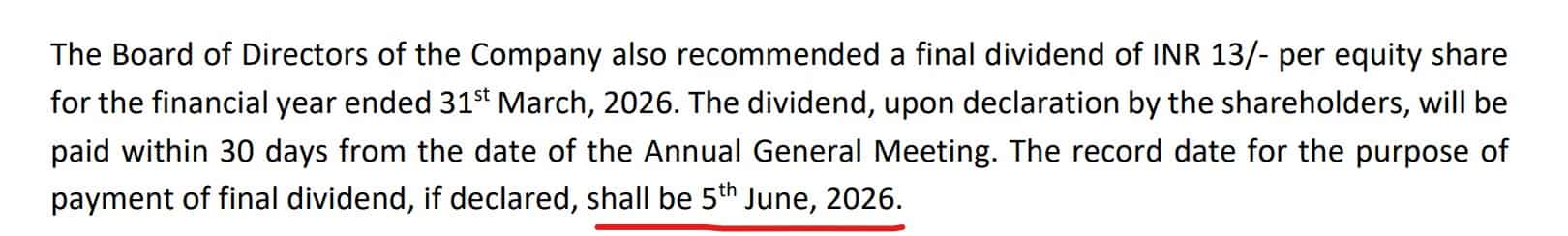  Cipla Dividend News
