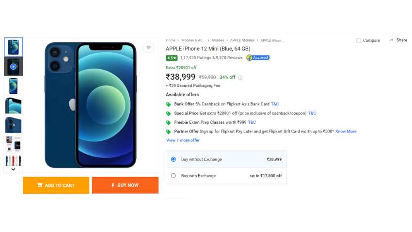 Buy Cheapest iPhone 12 mini discount on flipkart with exchange offer worth rs40000 buy at 21000 check features and specifications