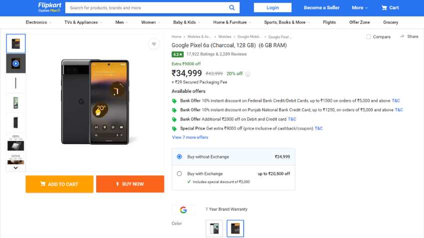 Google flagship Smartphone on discount buy cheapest smartphone at rs14499 with bank, cashback and exchange offer check features