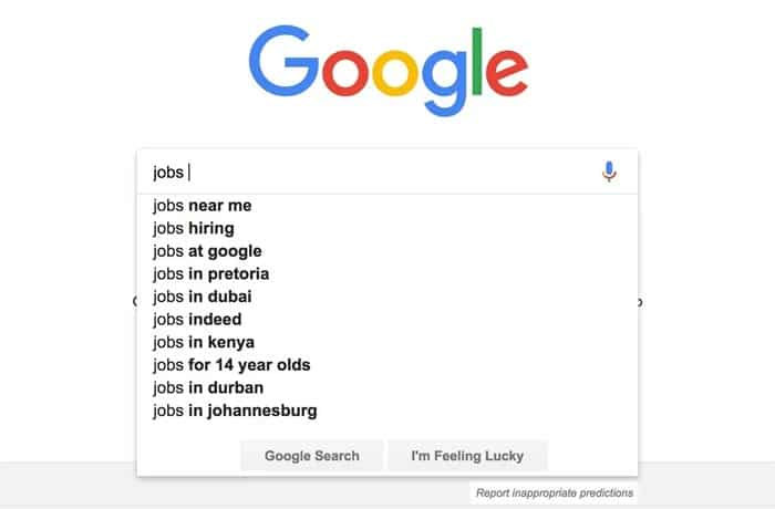 The top search trends on Google, Sharp Spike in Jobs near me since 2016