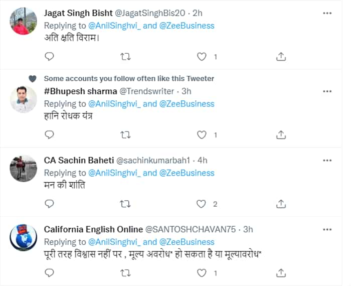 Stop Loss in Hindi: Zee Business managing editor Anil Singhvi asked audience what is Hindi of Stop loss on Hindi Diwas 2022