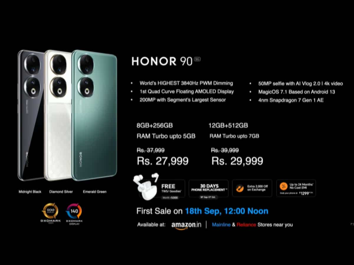 Honor launched Honor 90 smartphone in india 200mp camera battery performance price features specifications