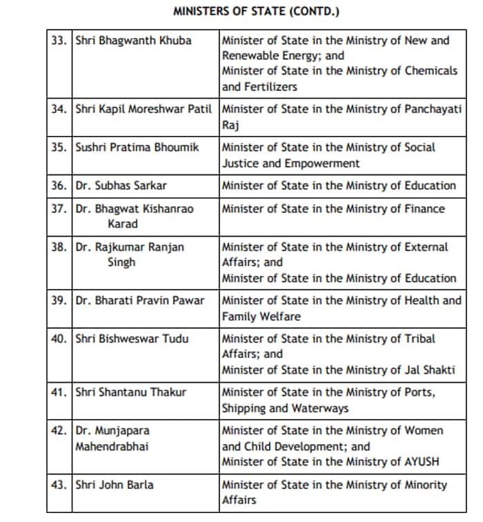 New Cabinet- PM Modi allocate Ministry portfolio to cabinet ministers latest news update today