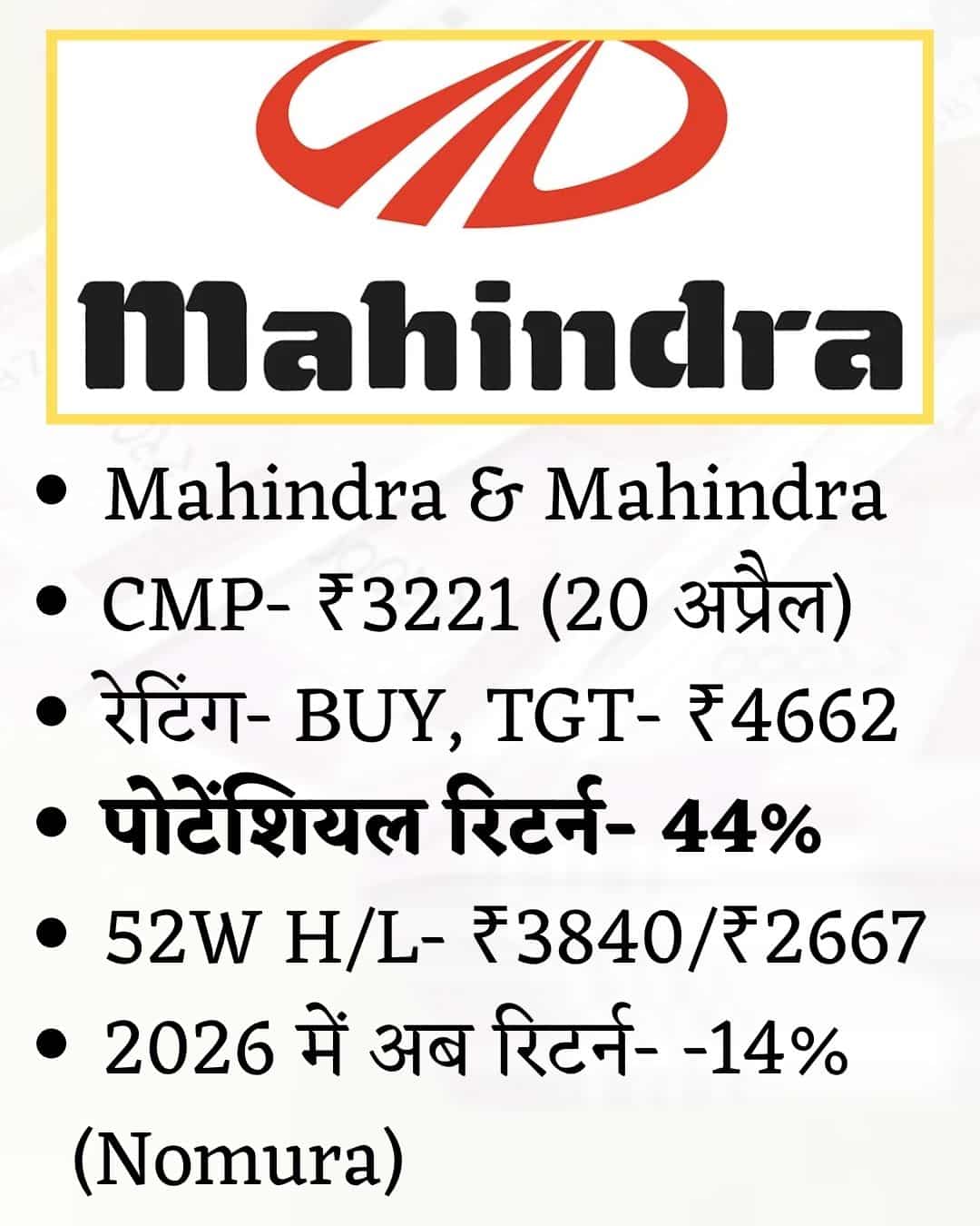 Mahindra & Mahindra Share Price Target