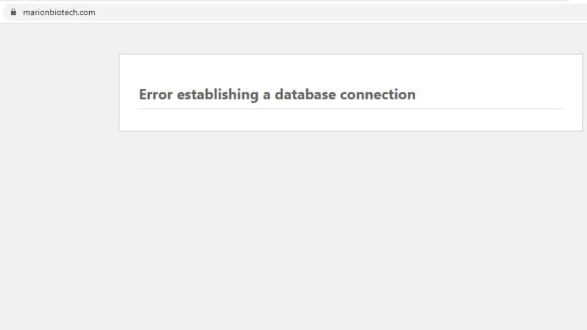 Marion Biotech की वेबसाइट सर्च करने पर यह मैसेज दिखाई देता है.