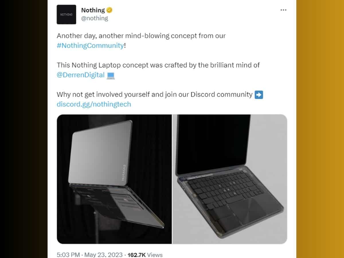 Nothing Laptop Concept Pictures revealed by Nothing community comes with transparent design see pictures and specifications