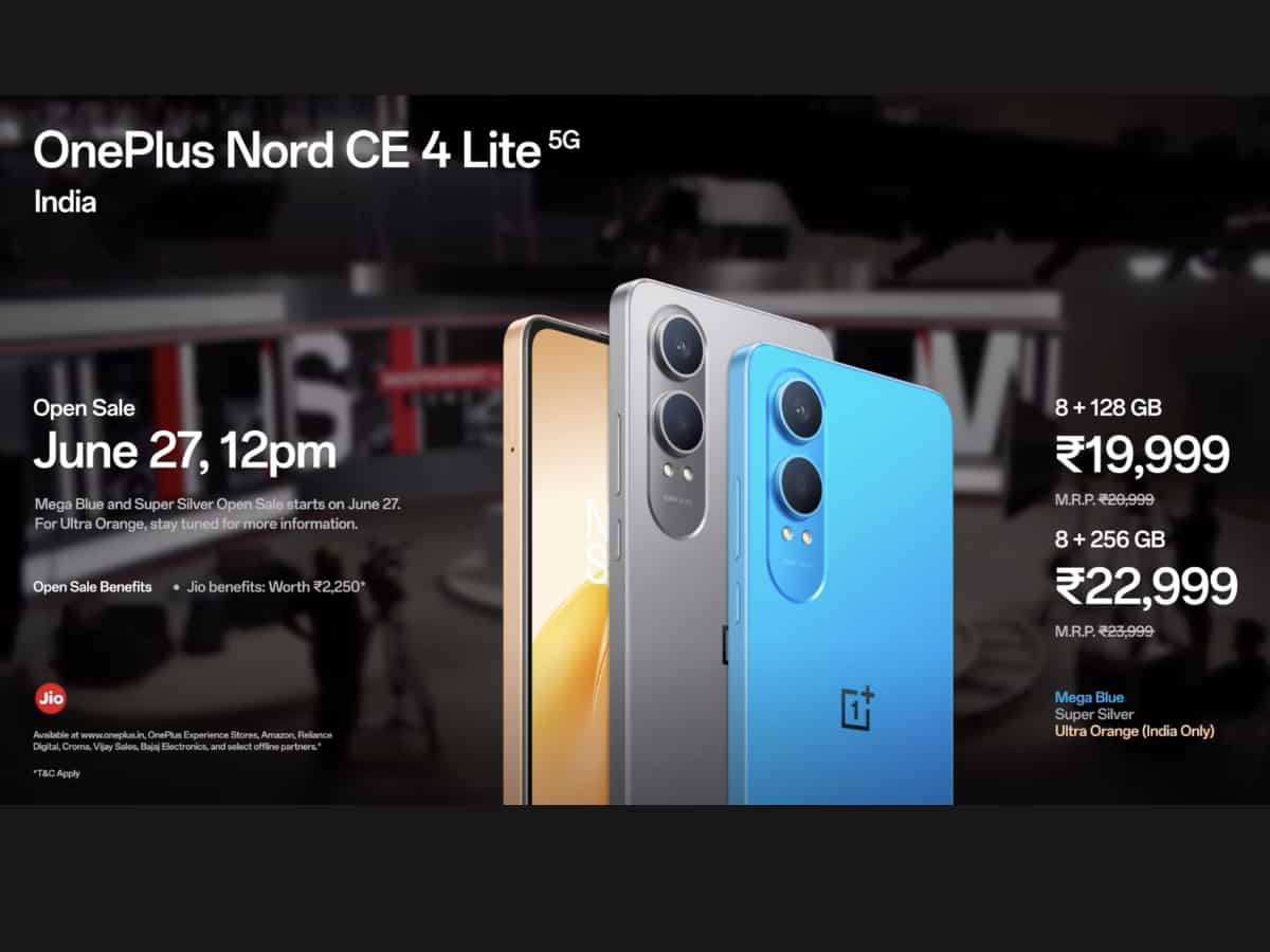 OnePlus Nord CE4 Lite 5G launches in India with reverse charging 5500mah battery 50MP Sony LYTIA Snapdragon 695 processor check price