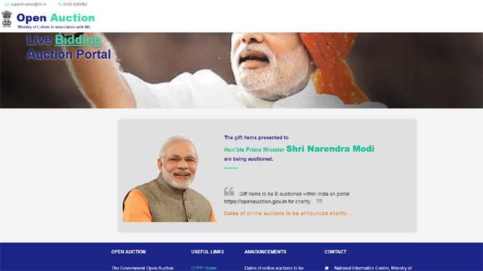 PM Modi Gifts to be E-auctioned by PMO