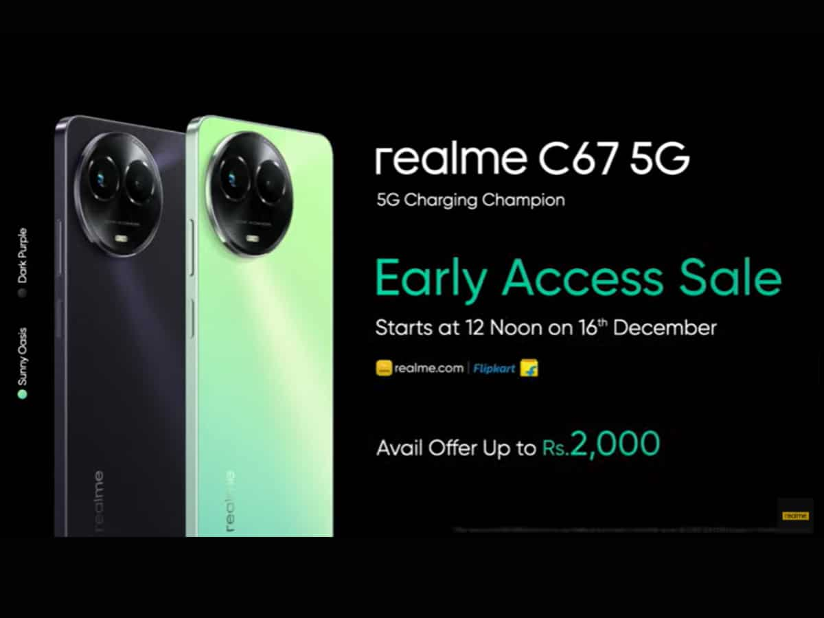 Realme C67 5G smartphone launched in india with 2tb storage, mini capsule 2.0 Function Check price and specifications