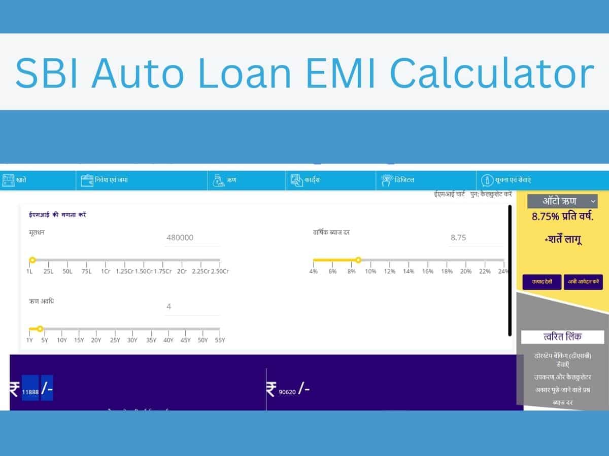 SBI Auto Loan EMI Calculator
