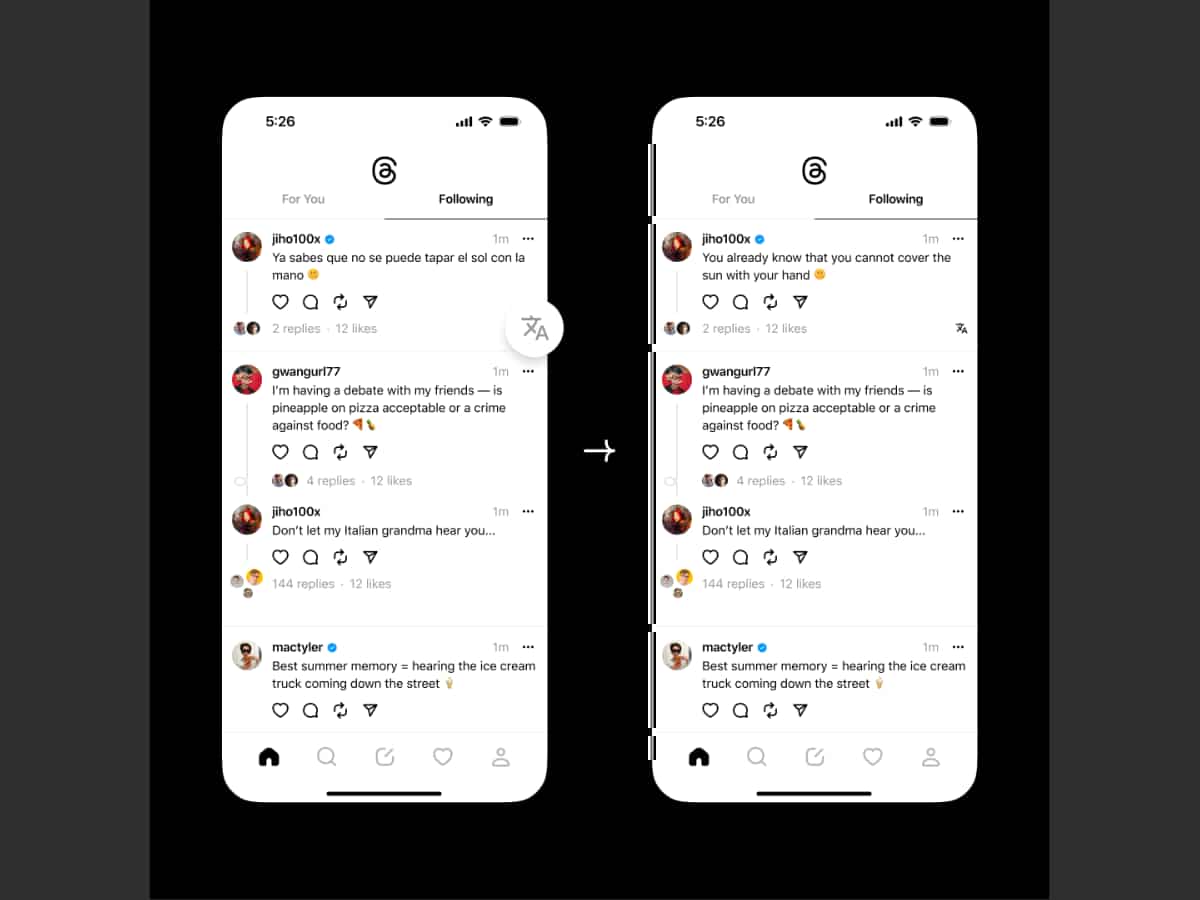 Meta ceo announced new features of threads for you following and translations check how it works