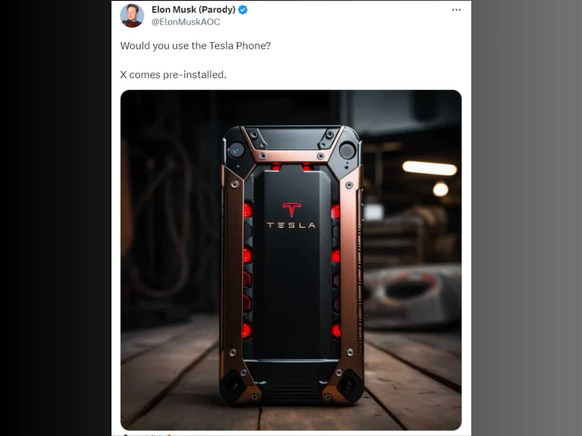 Elon musk shared Tesla Smartphone pictures Ask to users Would you use the Tesla Phone?