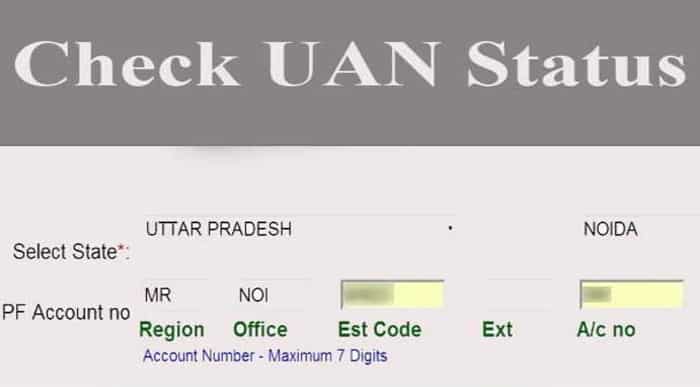 know your PF Account UAN