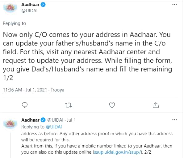 Aadhaar news update how to update or add father's/husband's name in aadhaar card follw thses steps