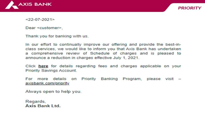  Axis Bank  Monthly Service Fee structure with a minimum charge know here all latest details