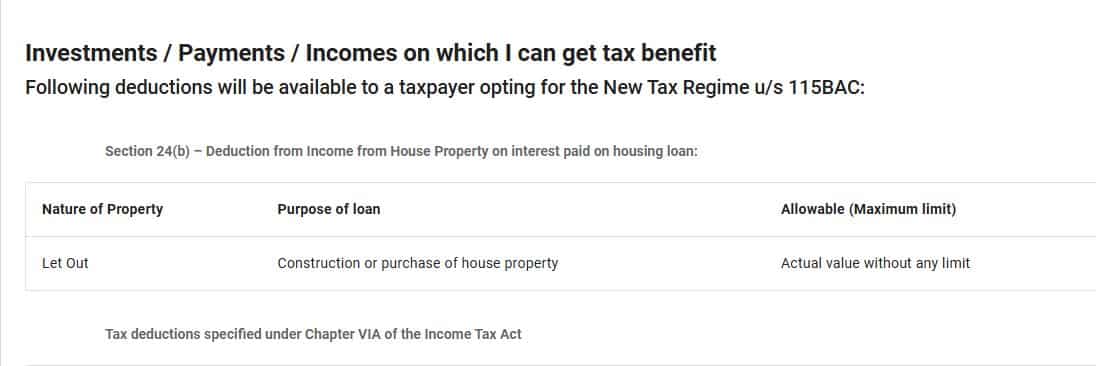 new tax regime home loan interest tax benefit section 24b rules income tax savings