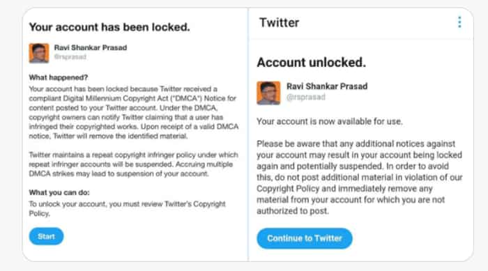 Twitter denied access to my account for almost an hour says IT minister Ravi Shankar Prasad