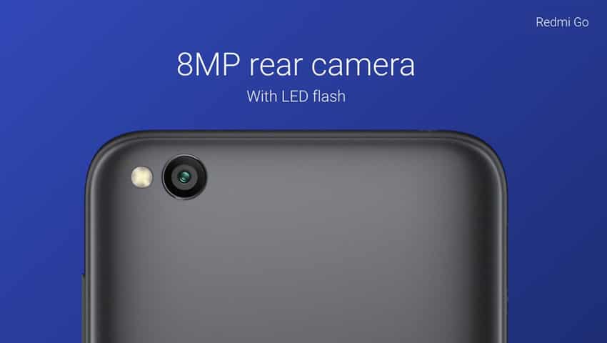 रेडमी गो स्मार्टफोन में 8 मेगापिक्सल का कैमरा दिया गया और साथ में LED Flash भी है.