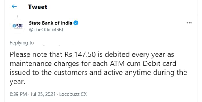 SBI ATM cum Debit card annual maintenance charge Free ATM transactions and other details