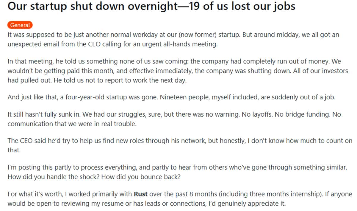 startup
