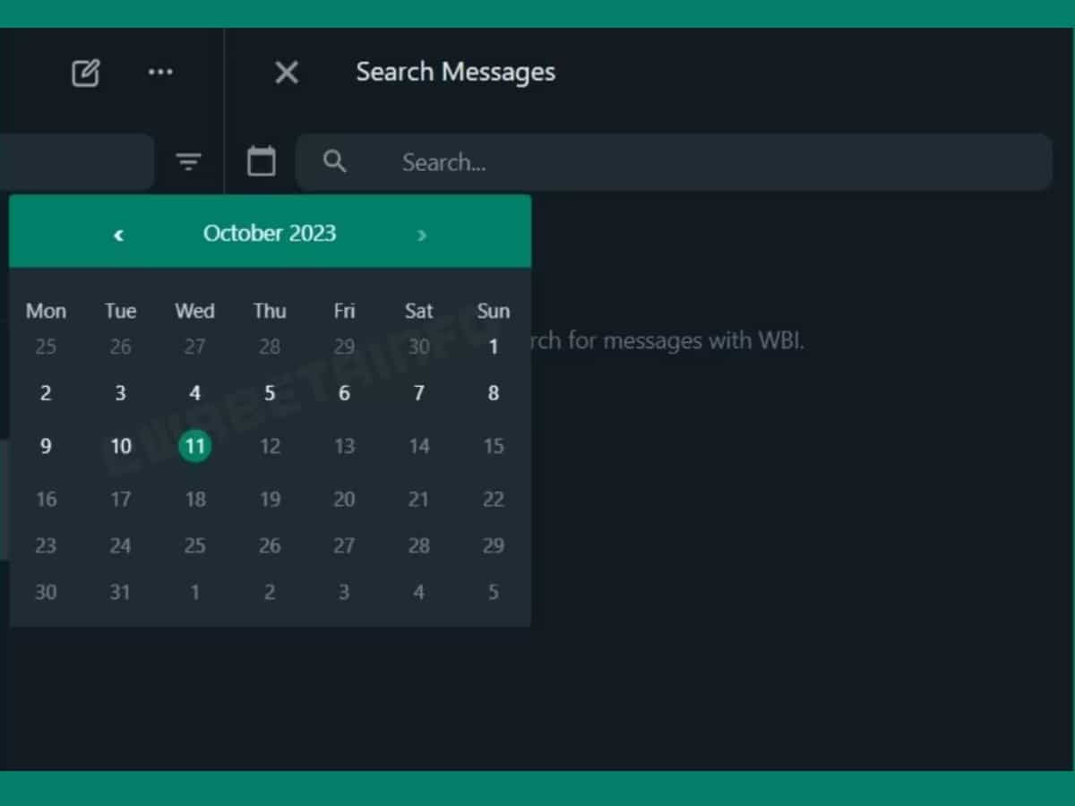 Whatsapp search messages by date brings calender feature to search old messages check how it works