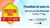 Amazon freedom sale 2019; amazon.in prime member will get entry from august 7 discount on sbi credit card 