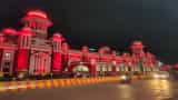 The Charbagh railway station of Lucknow is beautifully decorated on the eve of Ram temple