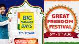 Amazon Great Freedom Festival Flipkart Big Saving Days sale from 5 to 9 August, SBI AXIS BANK ICICI BANK credit card offers here
