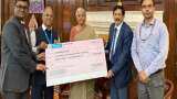 Bank of Maharashtra Presents Dividend Cheque of Rs 795-94 Crore To Finance Minister