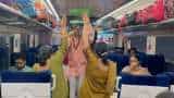 International Yoga Day 2023 passenger perform Yoga in bhopal delhi Vande Bharat Express train see visuals
