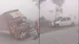 yamuna expressway latest news 12 vehicles hits on road due to fog speed in control IMD advice for drivers