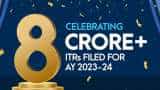 Unique landmark for the Income-tax Department, Over 8 crore ITRs filed for the AY 2023-24 till date