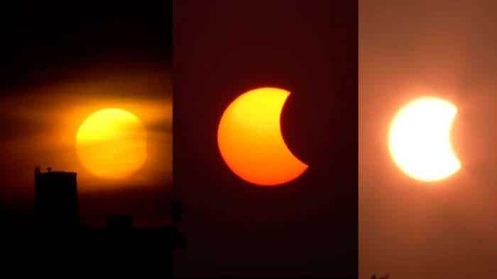 Surya Grahan 2022 Partial solar eclipse visible from kolkata lucknow jammu most parts of India see surya grahan latest pics