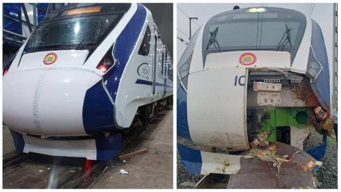 Vande Bharat Express train collided with Bull on saturday at atul in central division on Mumbai central Gandhinagar capital route