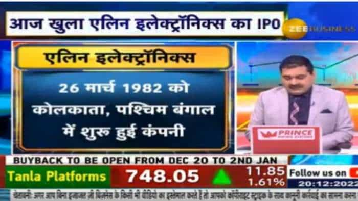 Elin Electronics IPO opens today know Anil Singhvi take on this 22 december last date of subscription