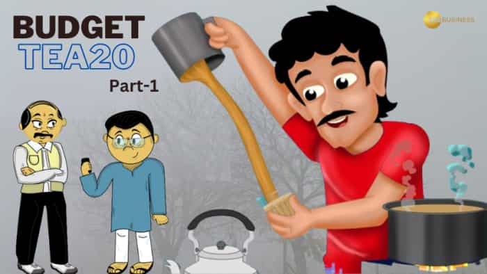 Budget Tea20 Live Commentary Zee business exclusive comic Budget 2023 series on economic discussion at tea stalls in different states and cities