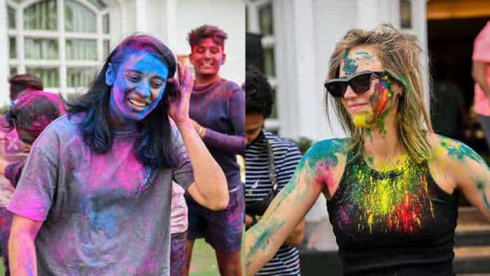 WPL 2023 women cricketers playing holi see photos smriti mandhana ellyse perry holi celebration