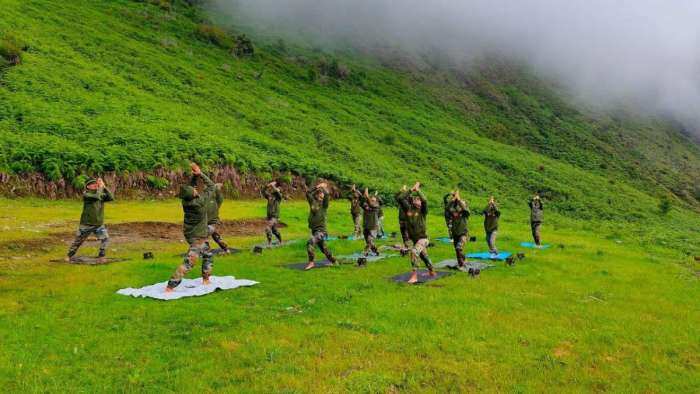 International Yoga Day 2023 in pics Indian army performs yoga in serene background president kovind and leaders celebrate yoga day see pictures