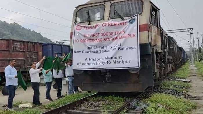 Indian Railways North East Frontier Railway mixed freight train carrying essential commodities reached Khongsang station in Manipur railway minister ashwini vaishnaw