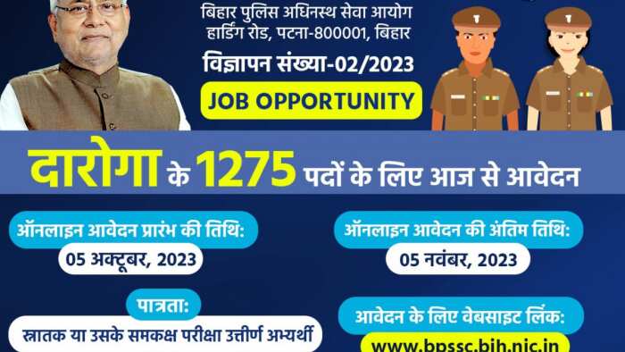 Bihar Police SI Recruitment 2023 Sub Inspector Daroga Bharti apply here bpssc.bih.nic.in for 1275 posts bihar police bharti