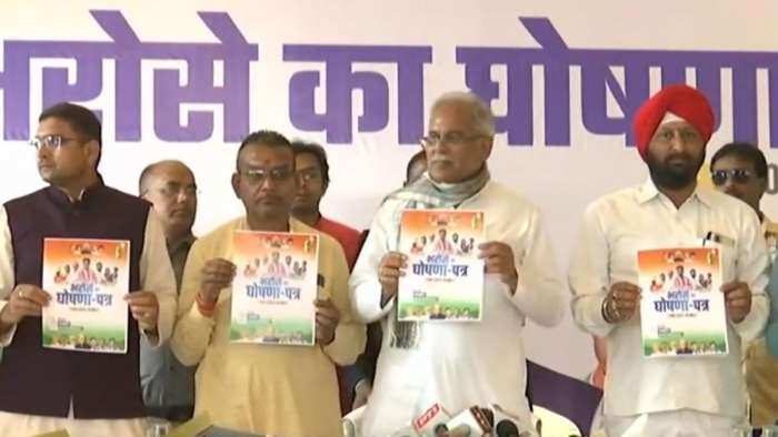 Chhattisgarh Congress Manifesto promises caste census free electricity education higher paddy procurement price see details inside