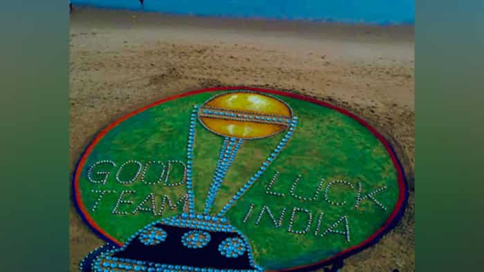 IND vs AUS Worldcup Final 2023 Sand artist Sudarshan Patnaik made sand art and wished the Indian team, wrote - 'Good luck team India'