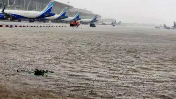 Rain has stopped in Chennai water is being removed from the airport flight service can start from 9 o'clock