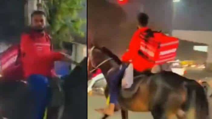 Zomato delivery-boy delivered food riding on a horse instead of a bike video viral on social media know the whole matter