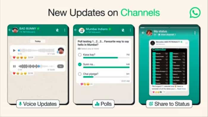 WhatsApp channel Upcoming Features how to use Voice Notes polls sharing to status multiple admins on channels