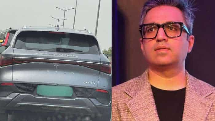 Cross Breed tesla Car in india Ashneer Grover shares pic of Tesla car in Delhi