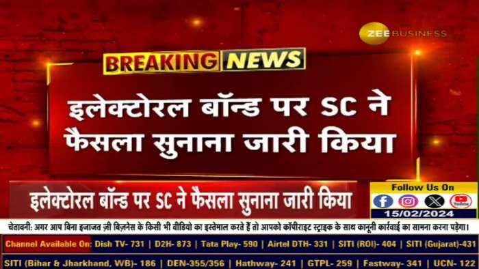 इलेक्टोरल बॉन्ड स्कीम पर SC फैसला - Supreme Court ने Electoral Bond Scheme को रद्द किया