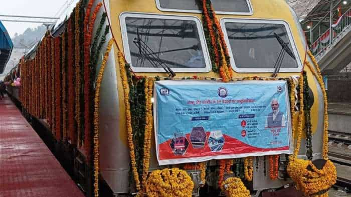 PM Narendra Modi flagged off first electric train in jammu kashmir new demu train few rail projects 